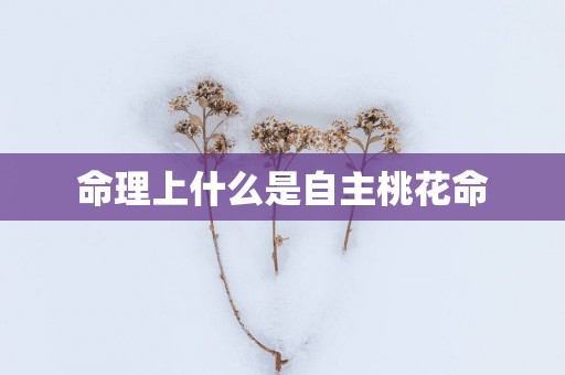 命理上什么是自主桃花命