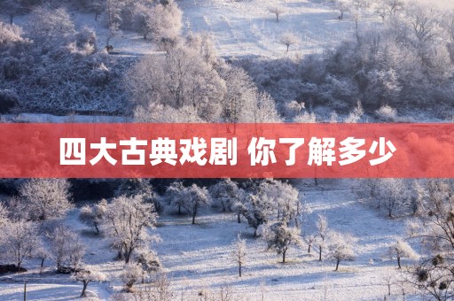 四大古典戏剧 你了解多少