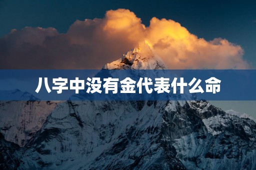 八字中没有金代表什么命