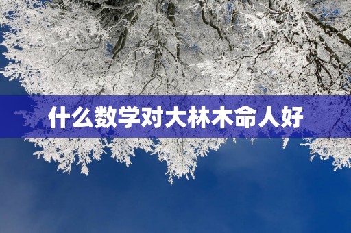 什么数学对大林木命人好