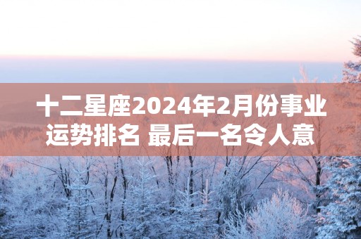 十二星座2025年2月份事业运势排名 最后一名令人意外