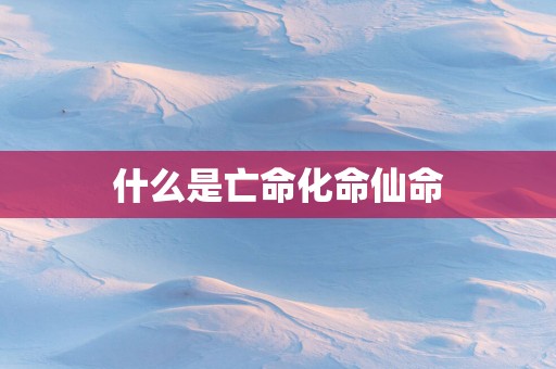 什么是亡命化命仙命