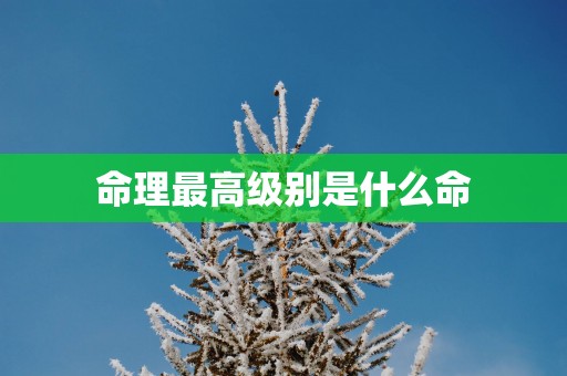 命理最高级别是什么命