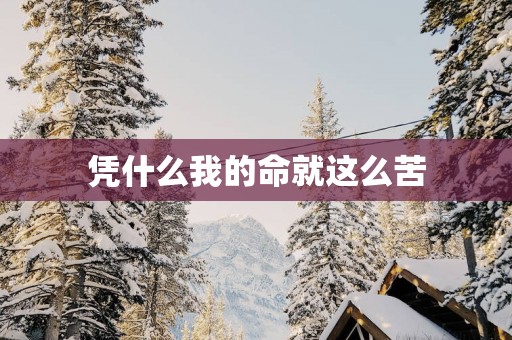 凭什么我的命就这么苦