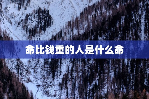 命比钱重的人是什么命