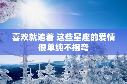 喜欢就追着 这些星座的爱情很单纯不拐弯