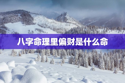 八字命理里偏财是什么命