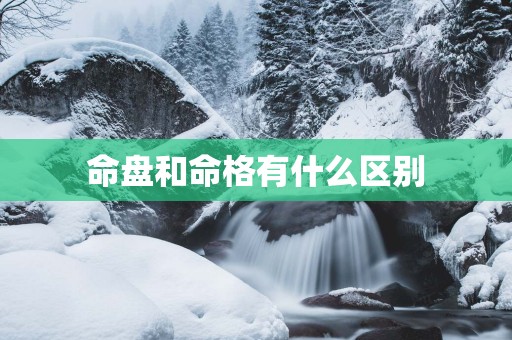 命盘和命格有什么区别