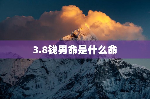 3.8钱男命是什么命