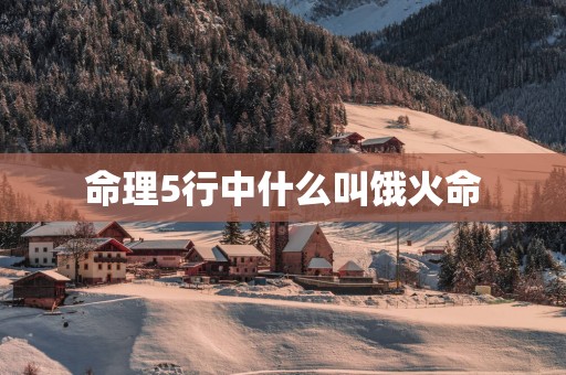 命理5行中什么叫饿火命