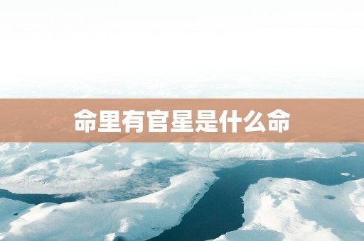 命里有官星是什么命