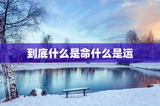 到底什么是命什么是运