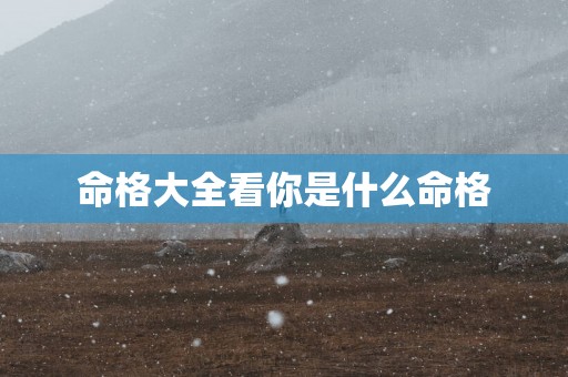 命格大全看你是什么命格