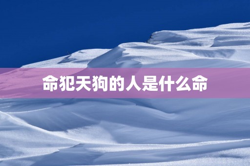 命犯天狗的人是什么命