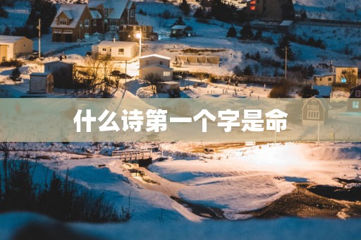 什么诗第一个字是命