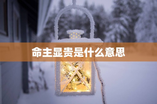命主显贵是什么意思