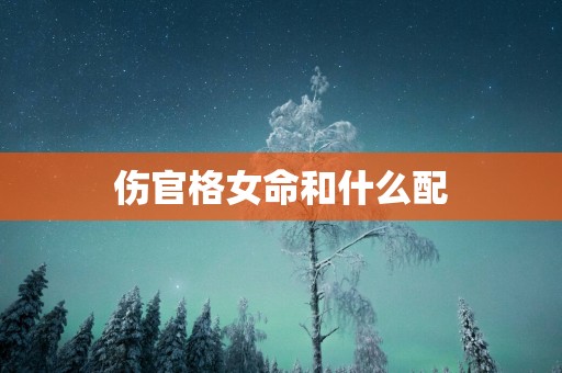 伤官格女命和什么配
