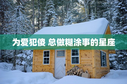 为爱犯傻 总做糊涂事的星座