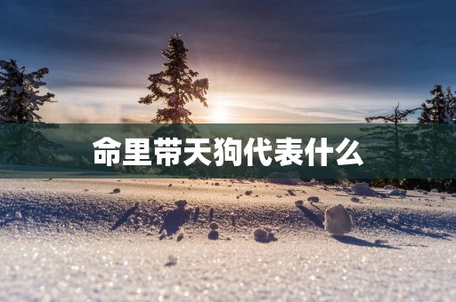 命里带天狗代表什么