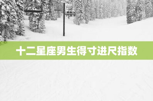 十二星座男生得寸进尺指数