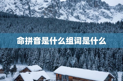 命拼音是什么组词是什么