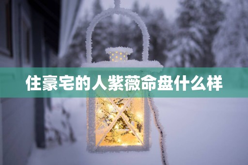住豪宅的人紫薇命盘什么样