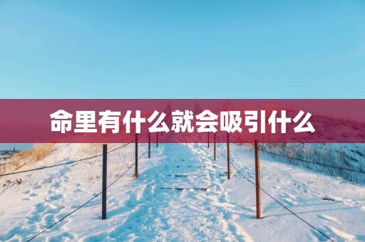 命里有什么就会吸引什么
