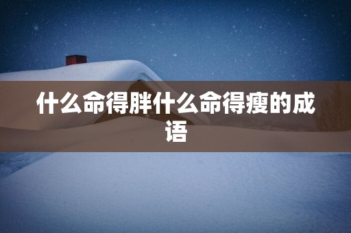 什么命得胖什么命得瘦的成语