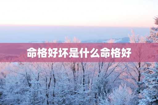 命格好坏是什么命格好