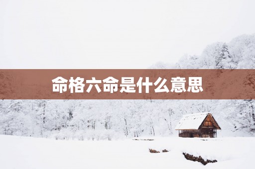 命格六命是什么意思