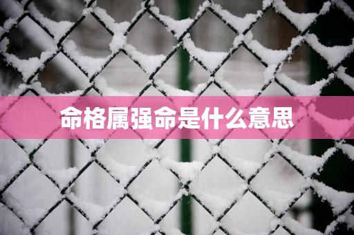 命格属强命是什么意思