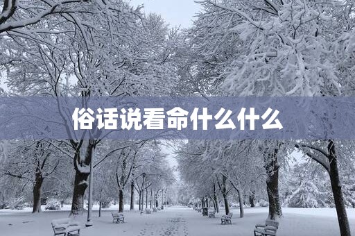 俗话说看命什么什么