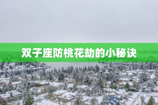 双子座防桃花劫的小秘诀