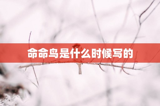 命命鸟是什么时候写的