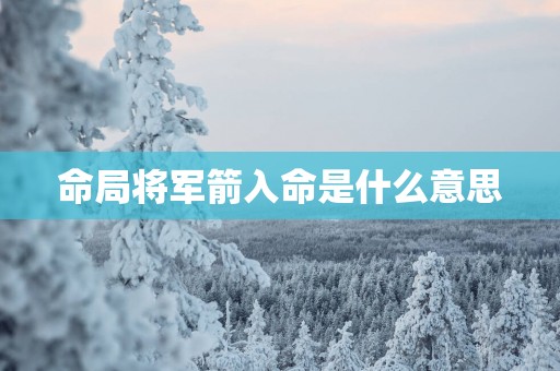 命局将军箭入命是什么意思