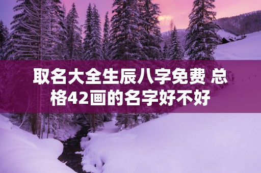 取名大全生辰八字免费 总格42画的名字好不好