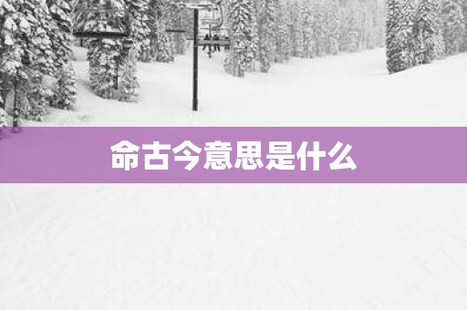 命古今意思是什么