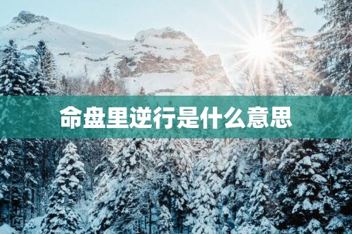 命盘里逆行是什么意思