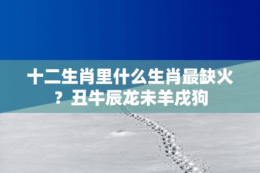 十二生肖里什么生肖最缺火？丑牛辰龙未羊戌狗