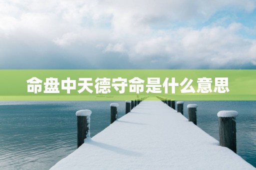 命盘中天德守命是什么意思
