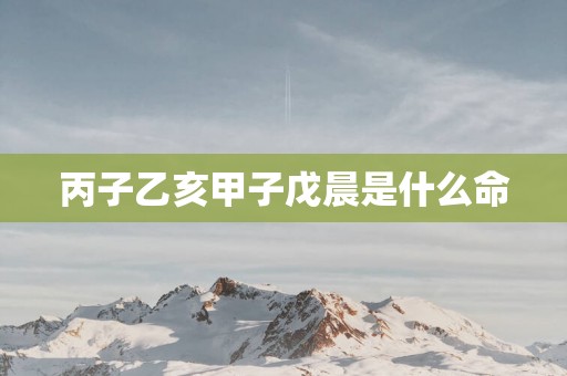 丙子乙亥甲子戊晨是什么命