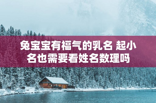 兔宝宝有福气的乳名 起小名也需要看姓名数理吗