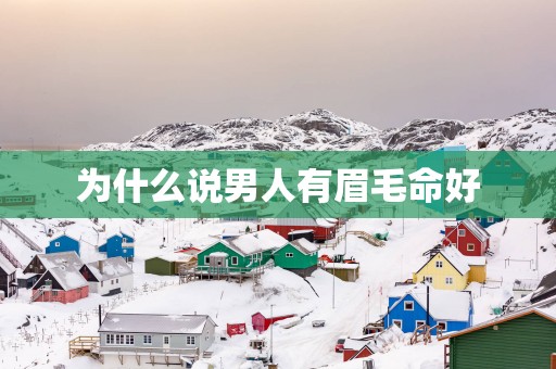 为什么说男人有眉毛命好