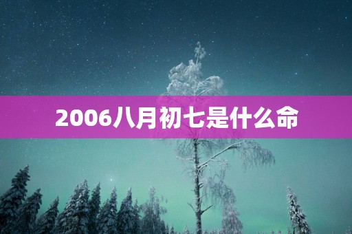 2006八月初七是什么命