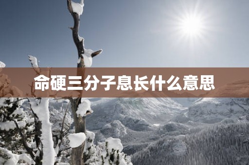 命硬三分子息长什么意思