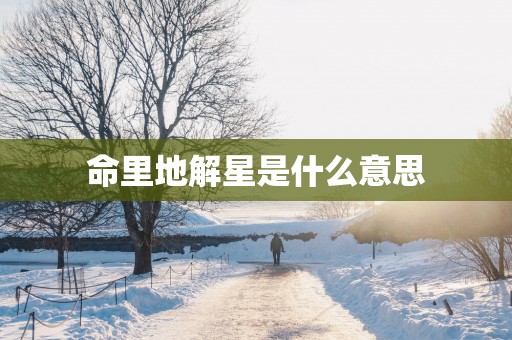 命里地解星是什么意思