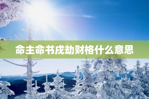 命主命书戌劫财格什么意思