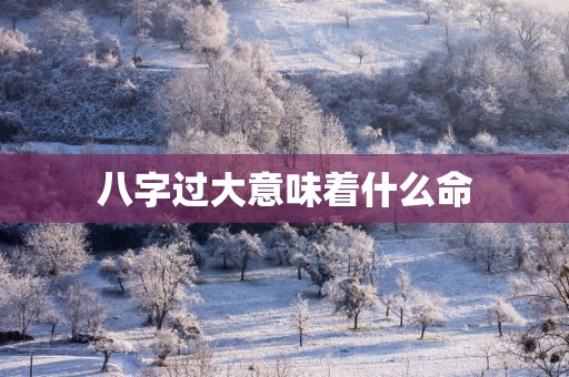 八字过大意味着什么命