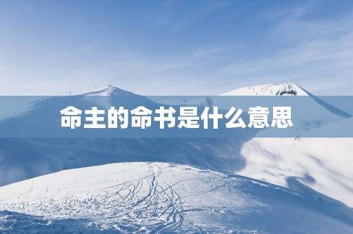 命主的命书是什么意思