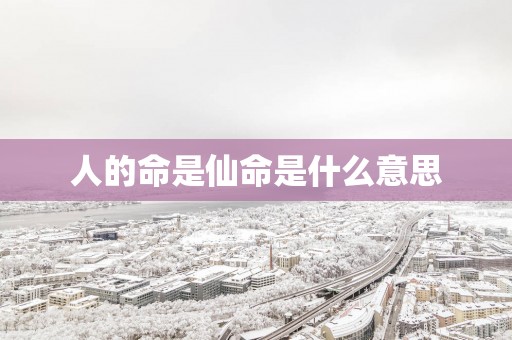 人的命是仙命是什么意思